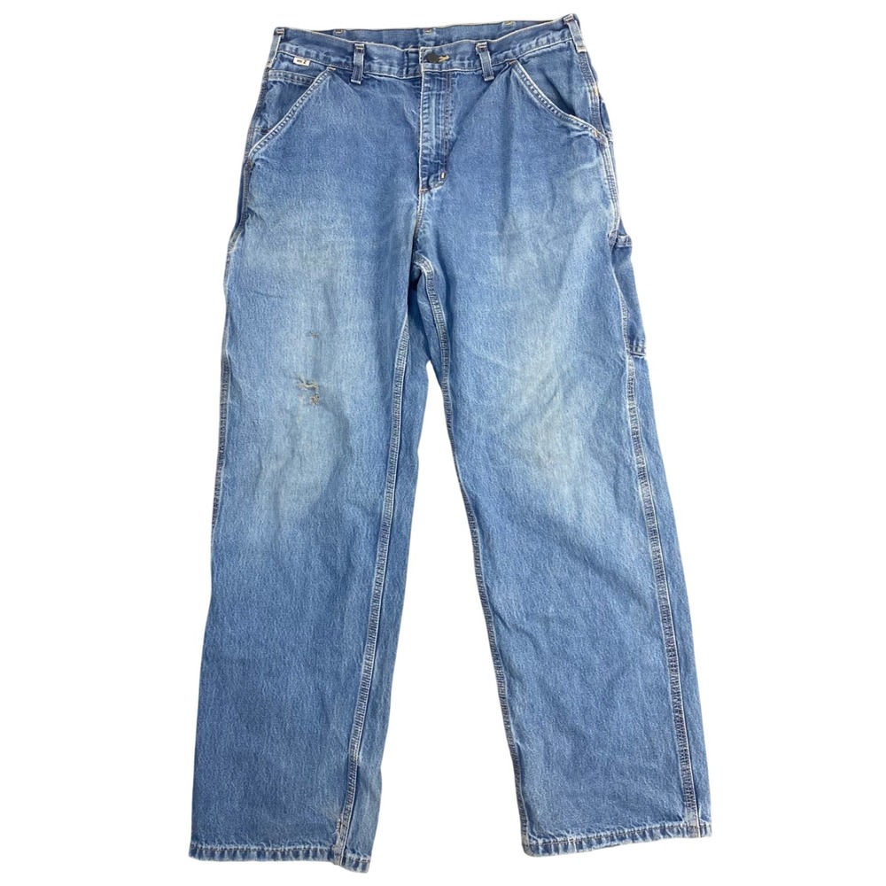 Carhartt FR Jeans 33x34 Blue Flame Resistant Workwear FRB13DNM Denim Pants